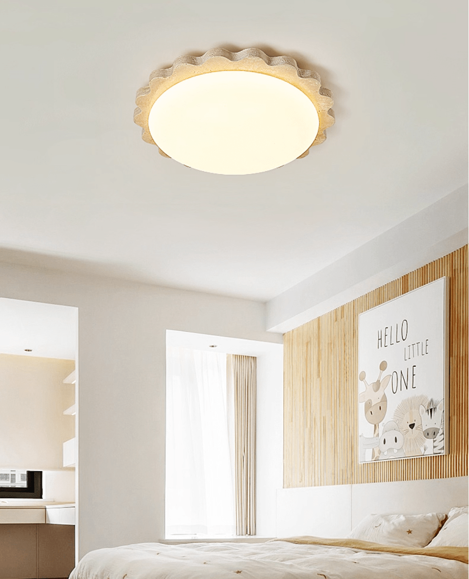 Travertine Scallop Edge Ceiling Light