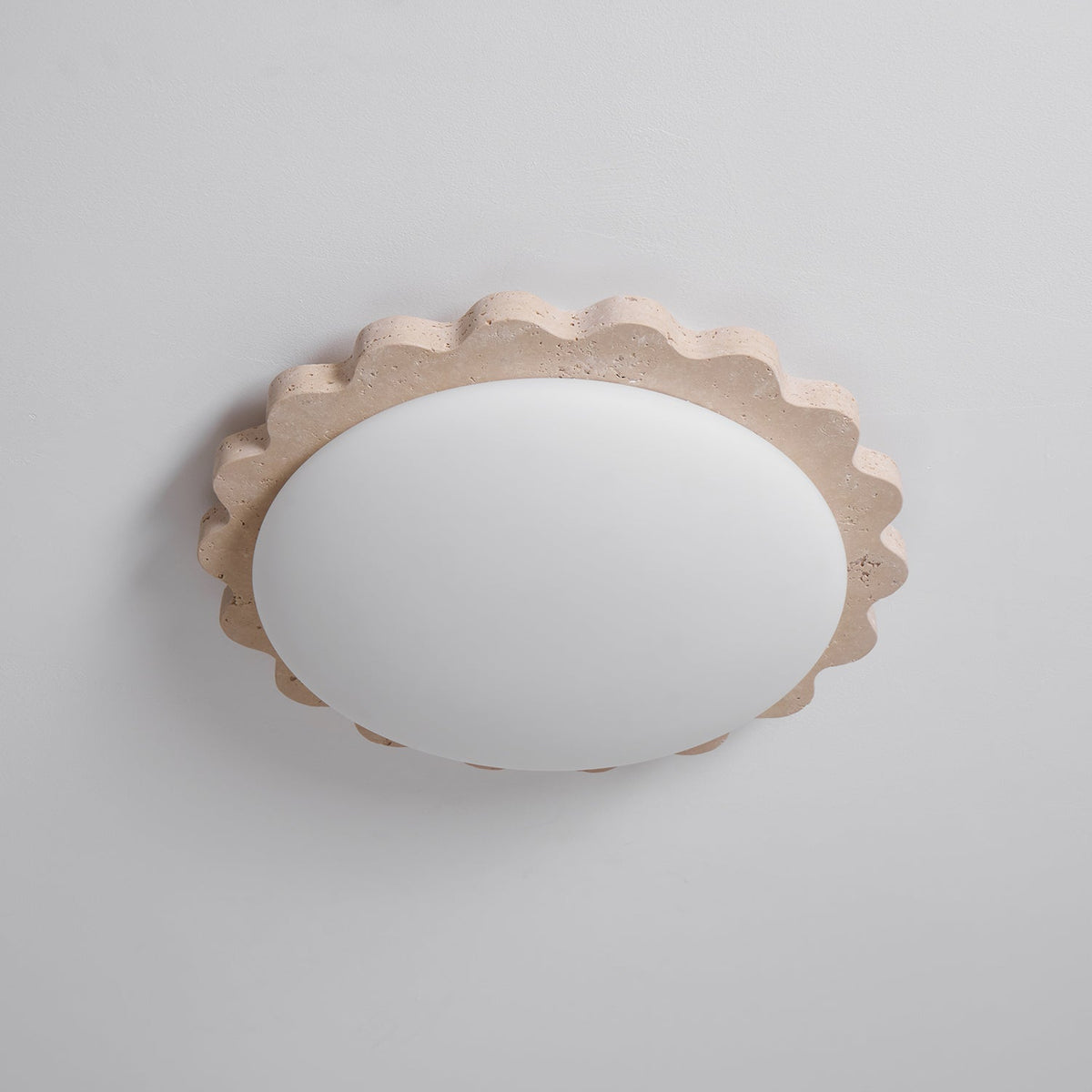 Travertine Scallop Edge Ceiling Light