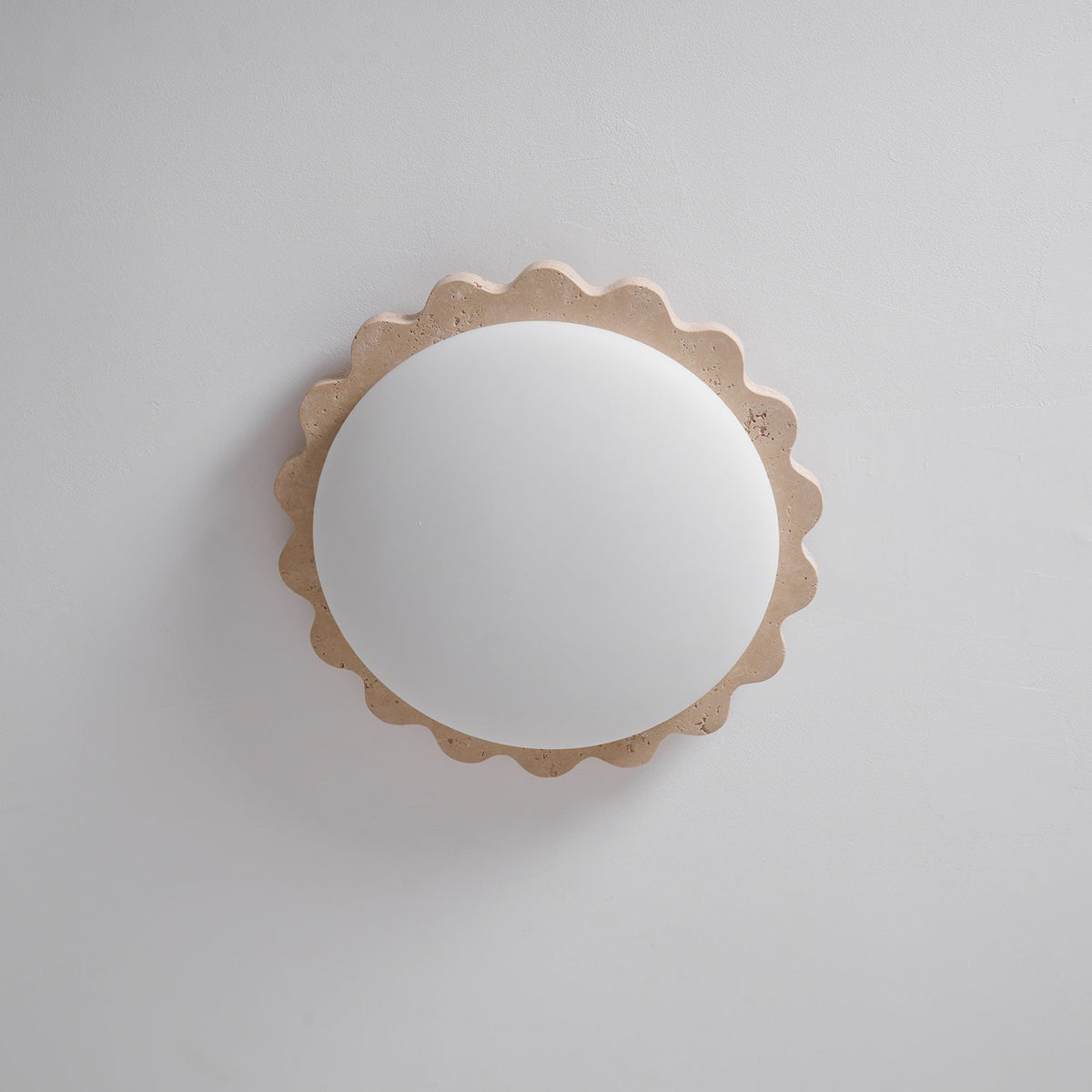 Travertine Scallop Edge Ceiling Light