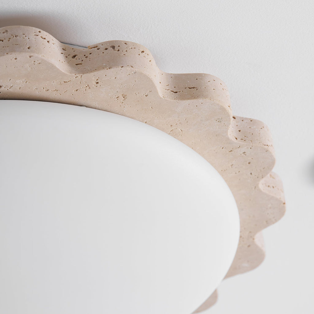 Travertine Scallop Edge Ceiling Light