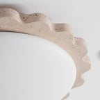 Travertine Scallop Edge Ceiling Light