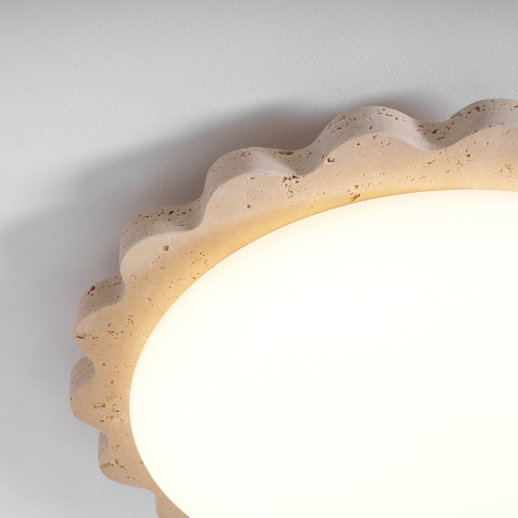 Travertine Scallop Edge Ceiling Light