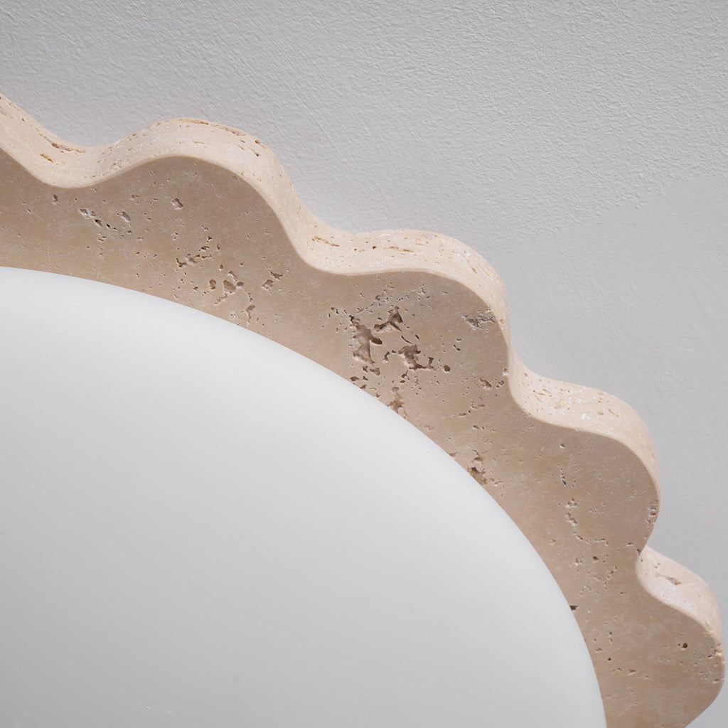 Travertine Scallop Edge Ceiling Light