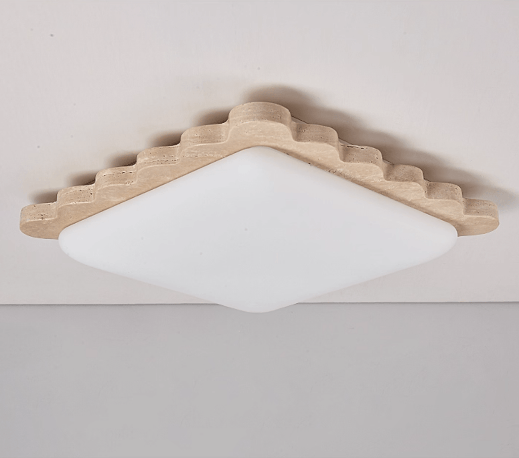 Travertine Scallop Edge Ceiling Light