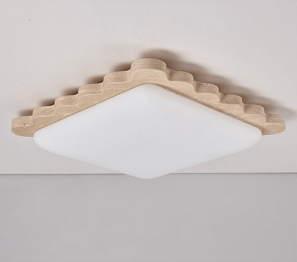 Travertine Scallop Edge Ceiling Light