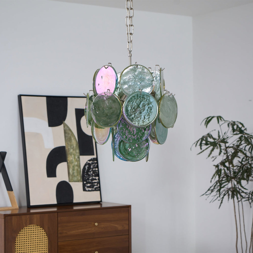 Lunaria Disc Glass Chandelier