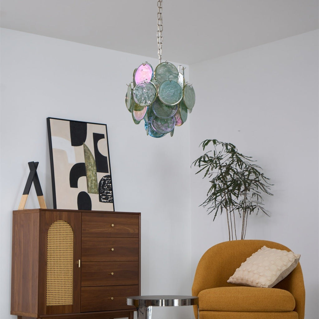 Lunaria Disc Glass Chandelier