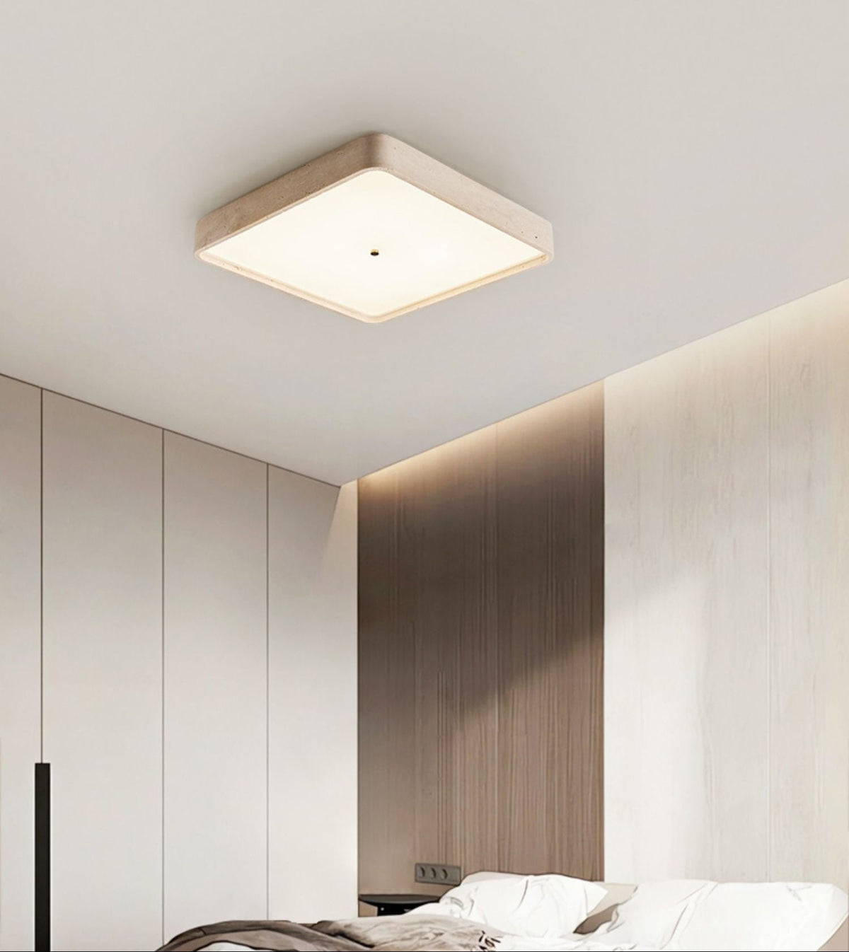 Geo Travertine Square Ceiling Light