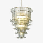 Cascade Glass Green Chandelier