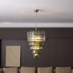 Cascade Glass Green Chandelier