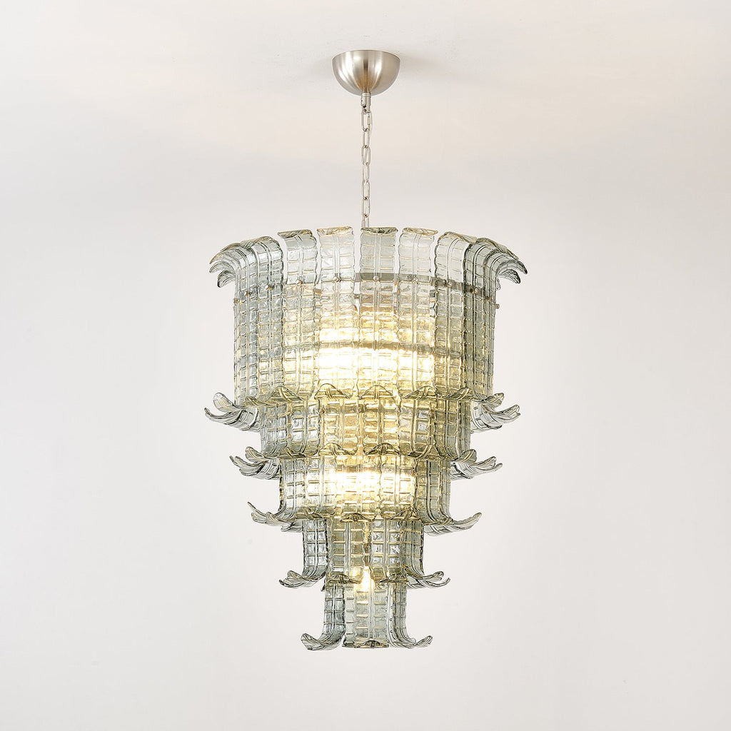 Cascade Glass Green Chandelier