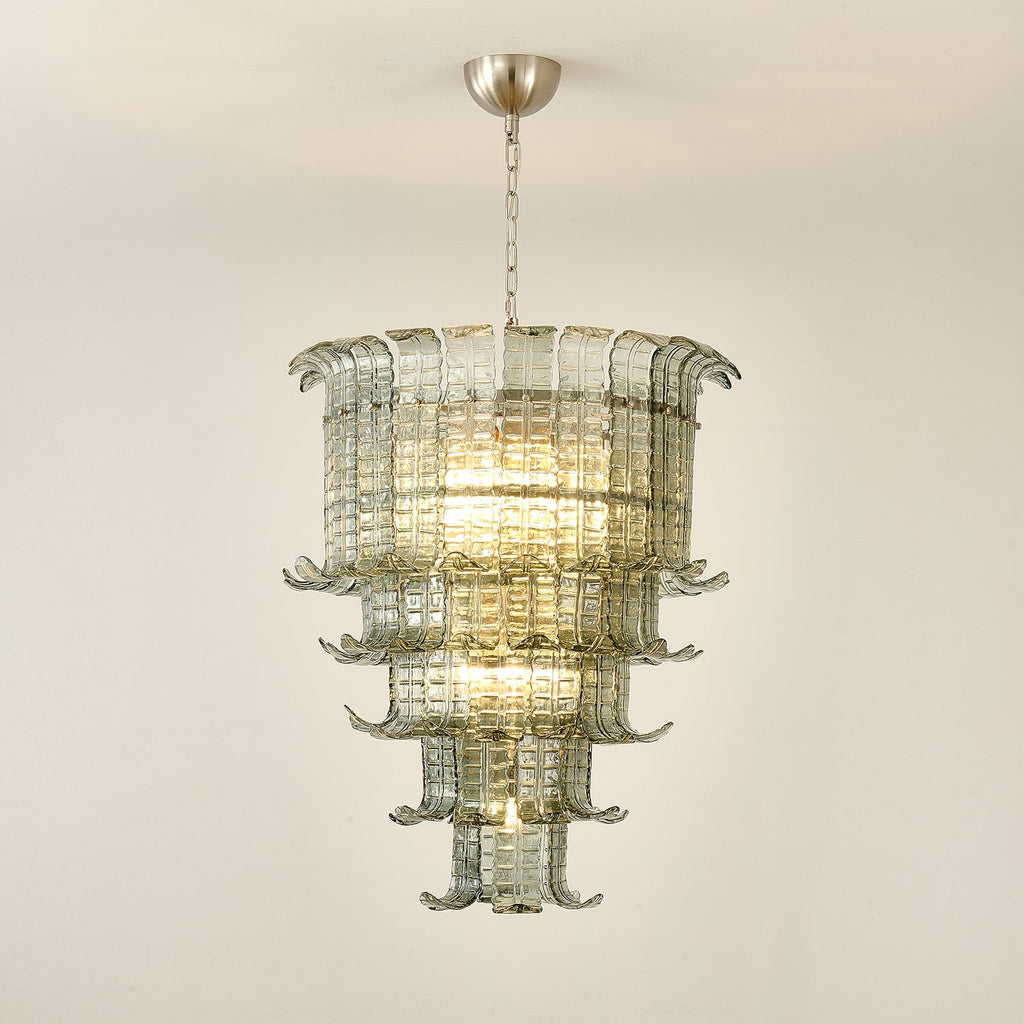 Cascade Glass Green Chandelier