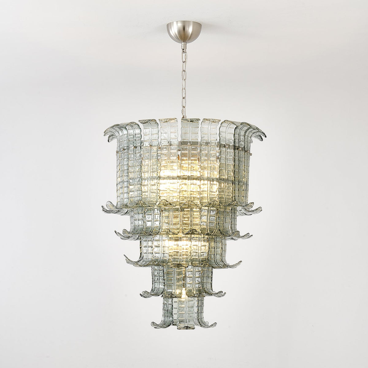 Cascade Glass Green Chandelier