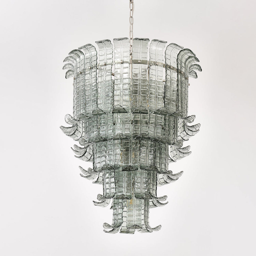 Cascade Glass Green Chandelier
