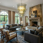 Cascade Glass Green Chandelier