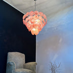 Pink Glass Disc Chandelier