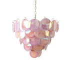 Pink Glass Disc Chandelier