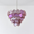 Pink Glass Disc Chandelier