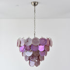 Pink Glass Disc Chandelier