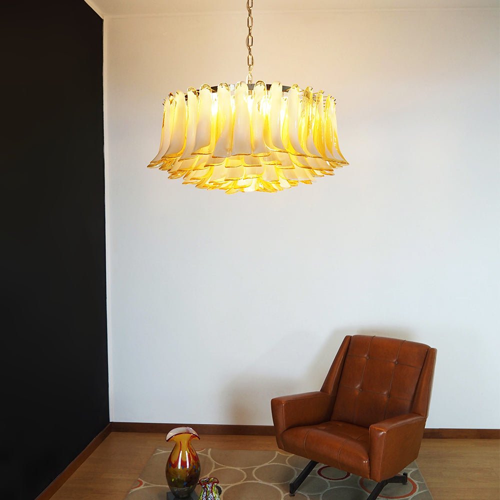 Petal Amber Glass Chandelier