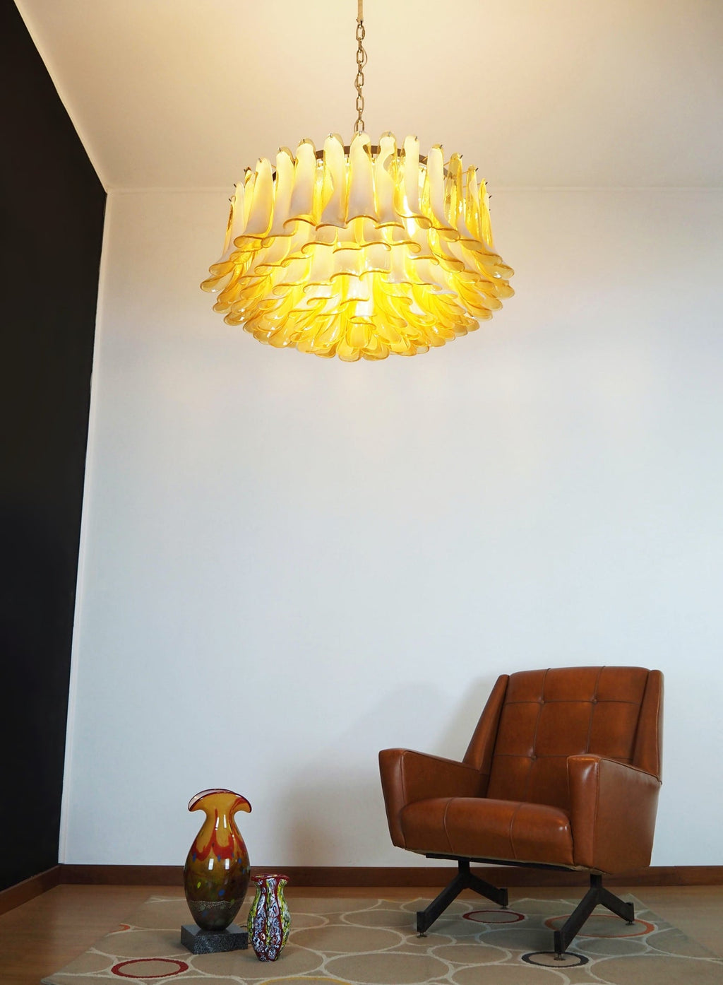Petal Amber Glass Chandelier