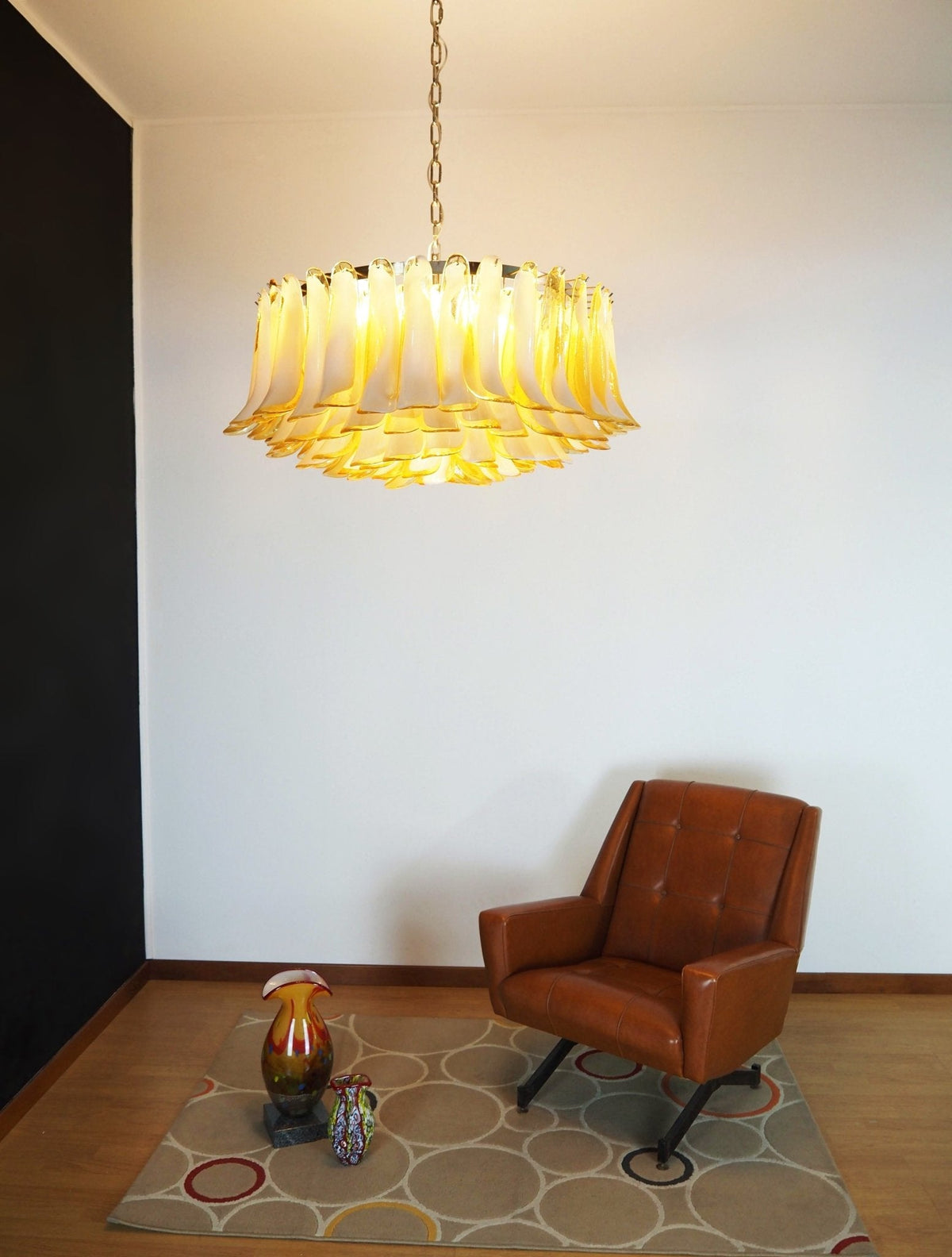 Petal Amber Glass Chandelier