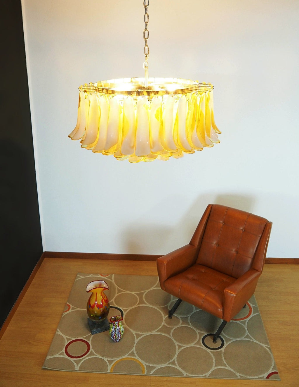 Petal Amber Glass Chandelier
