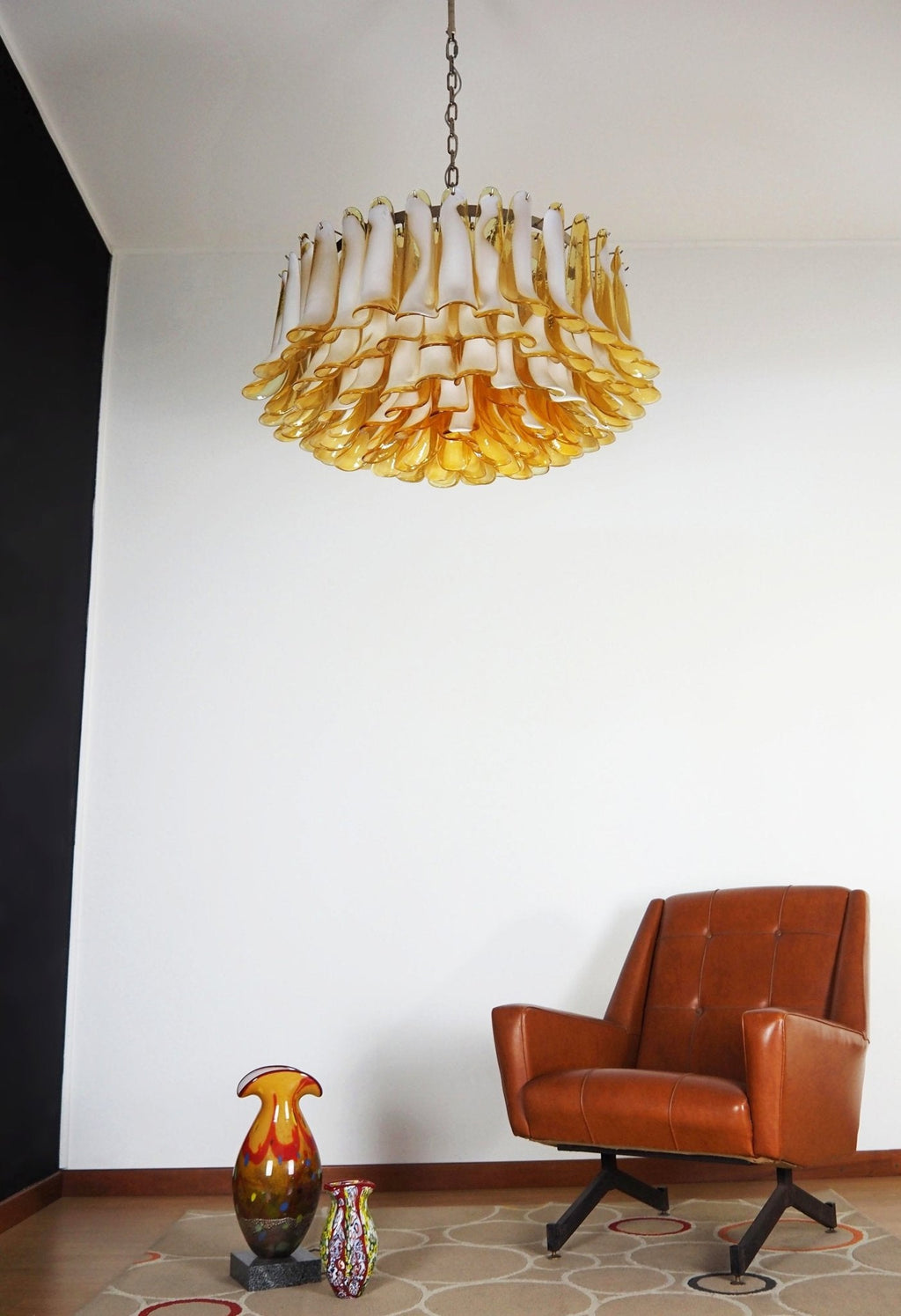 Petal Amber Glass Chandelier