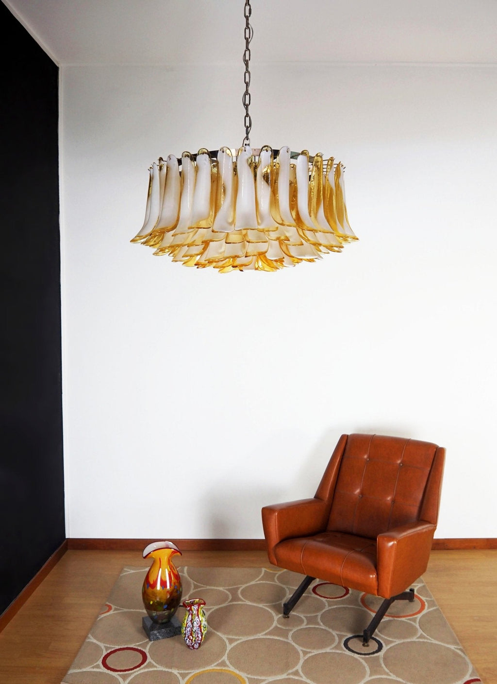 Petal Amber Glass Chandelier