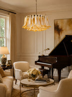 Petal Amber Glass Chandelier