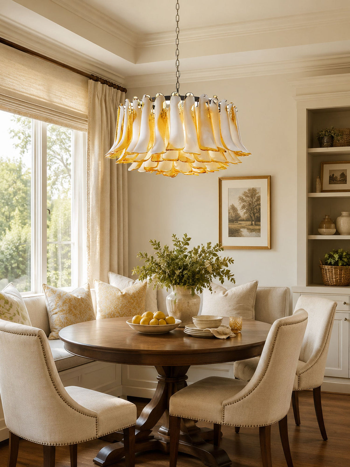 Petal Amber Glass Chandelier
