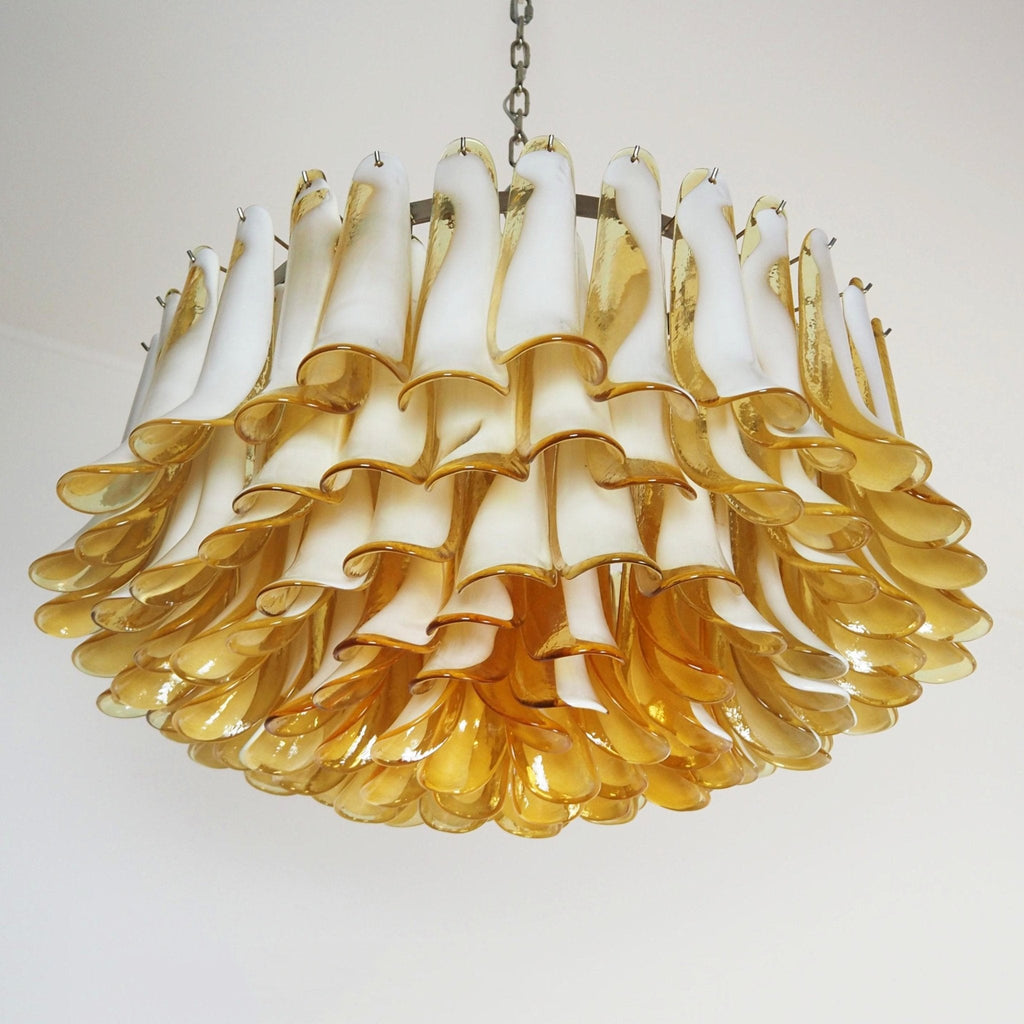 Petal Amber Glass Chandelier