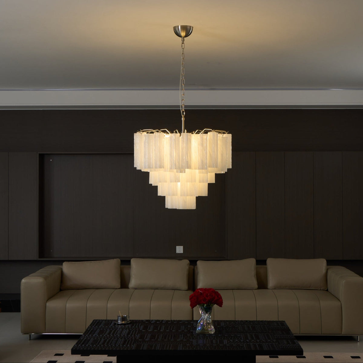 Frosted Glass Cascade Chandelier