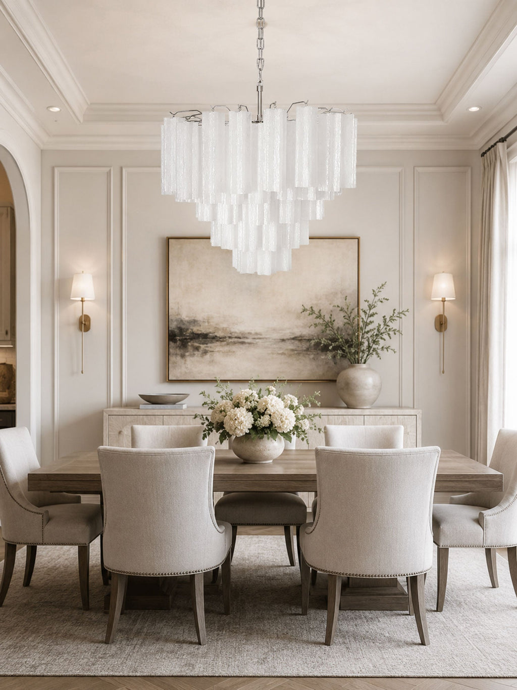 Frosted Glass Cascade Chandelier