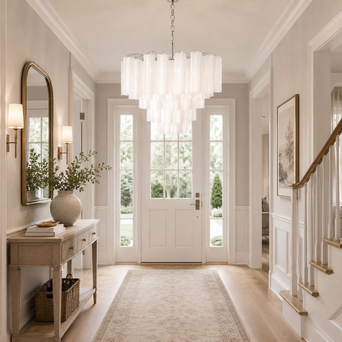 Frosted Glass Cascade Chandelier