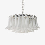 Petals White Glass Chandelier