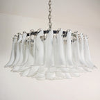 Petals White Glass Chandelier