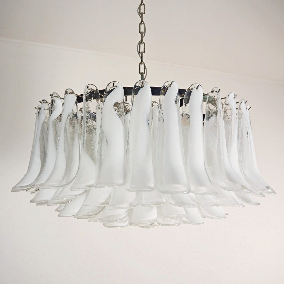 Petals White Glass Chandelier