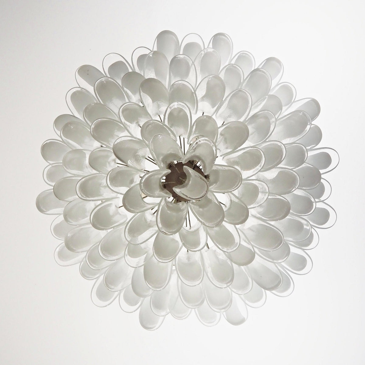Petals White Glass Chandelier
