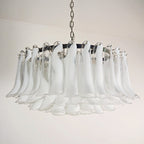 Petals White Glass Chandelier