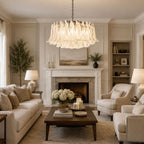 Petals White Glass Chandelier