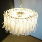 Petals White Glass Chandelier