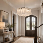 Petals White Glass Chandelier