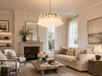 Petals White Glass Chandelier
