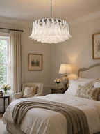 Petals White Glass Chandelier