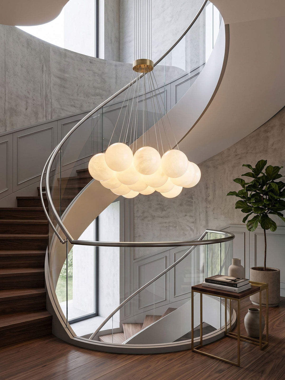 Alabaster Balls Chandelier