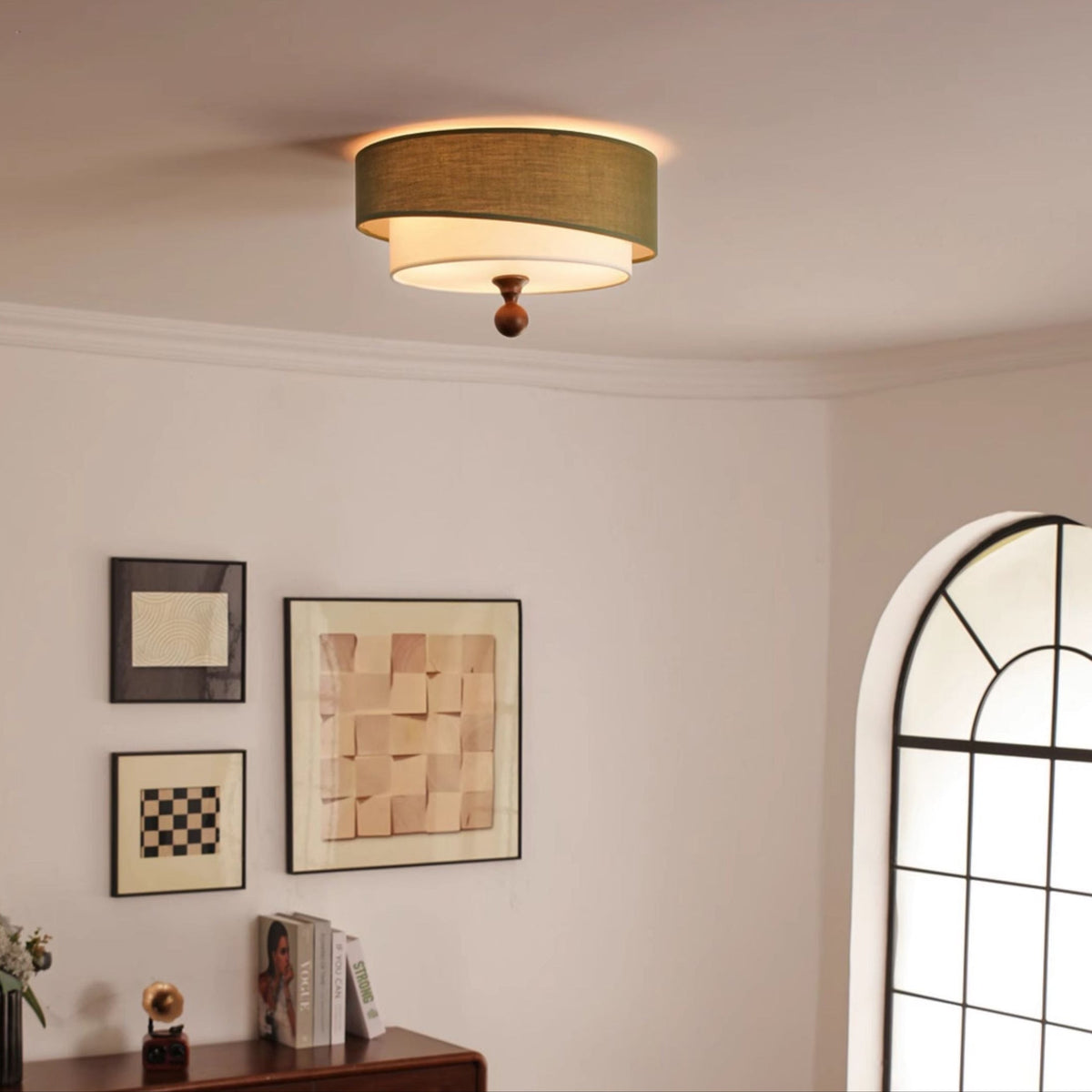 Layered Fabric Ceiling Light