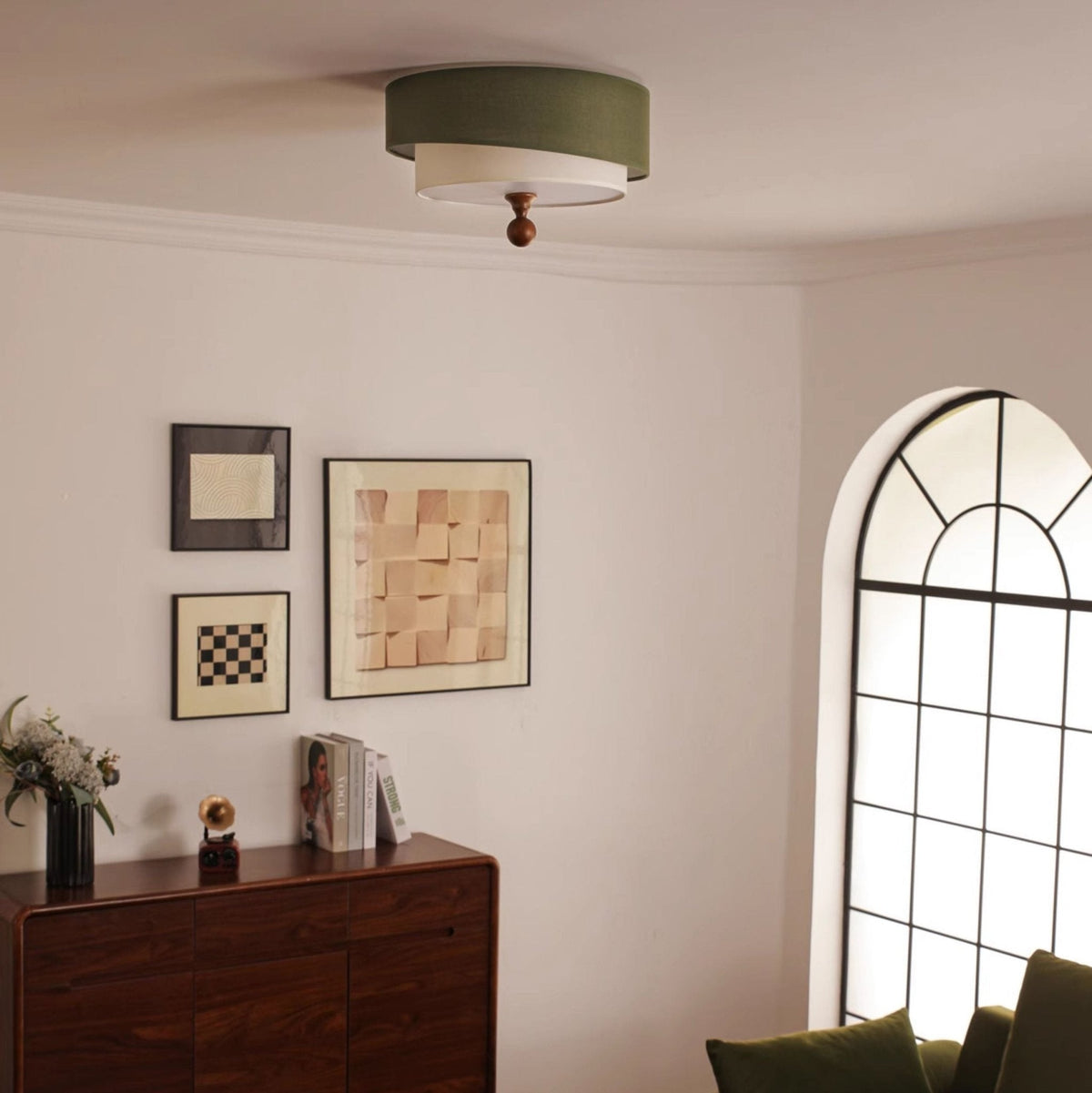 Layered Fabric Ceiling Light