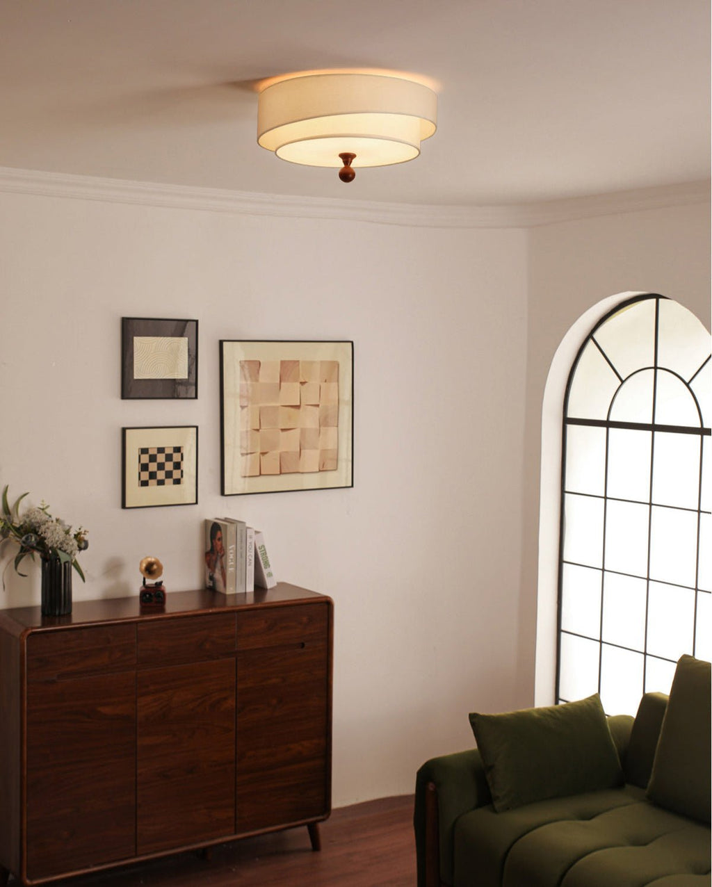 Layered Fabric Ceiling Light