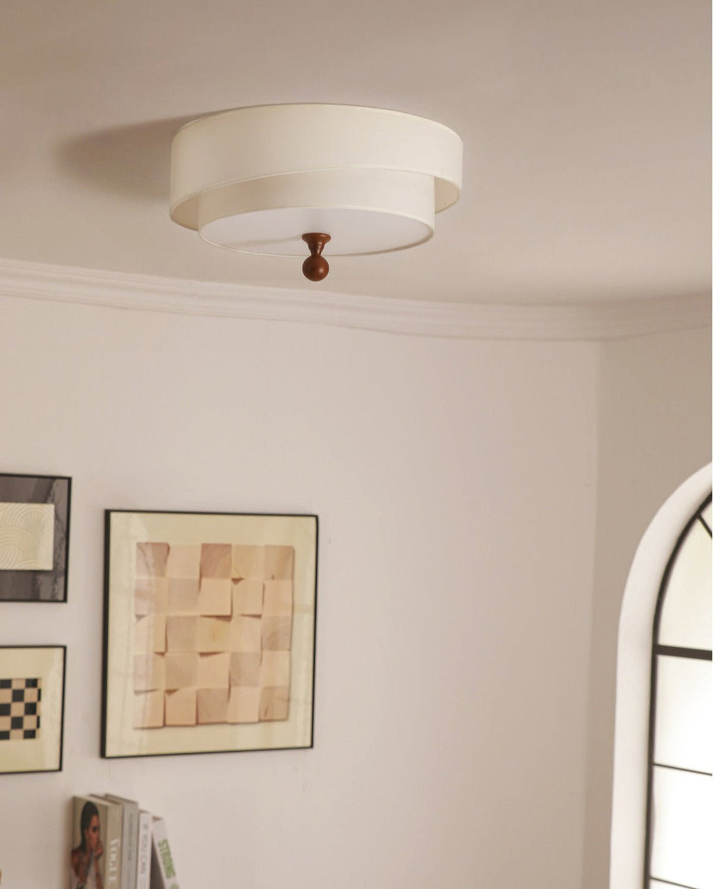 Layered Fabric Ceiling Light